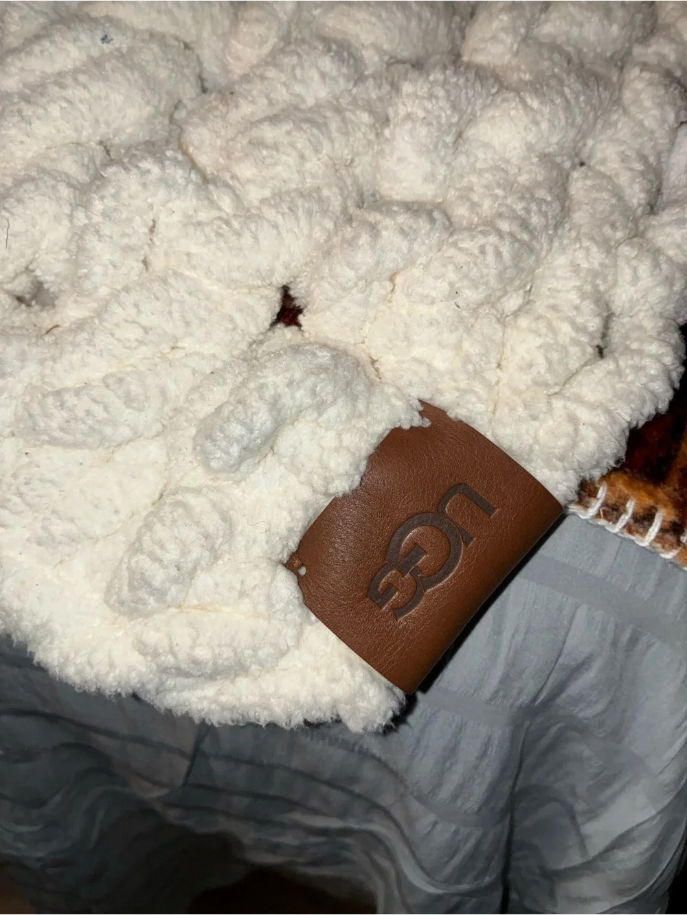 Chunky Cable Knit Throw Blanket off white Cream UGG throw Soft Home Bedding